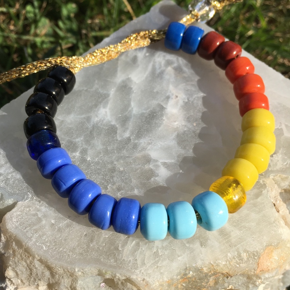 Colorful pony bead bracelet - the sunset bracelet